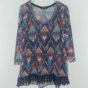 Plus size aztec blouse